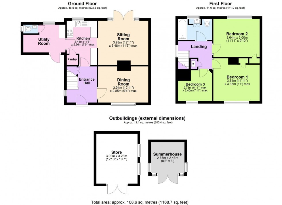 Floorplan for Shrubcote, Tenterden, TN30