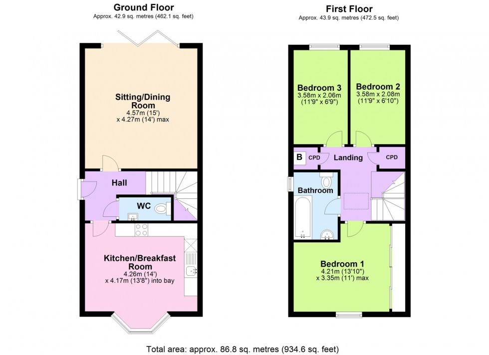 Floorplan for Grange Road, St. Michaels, TN30