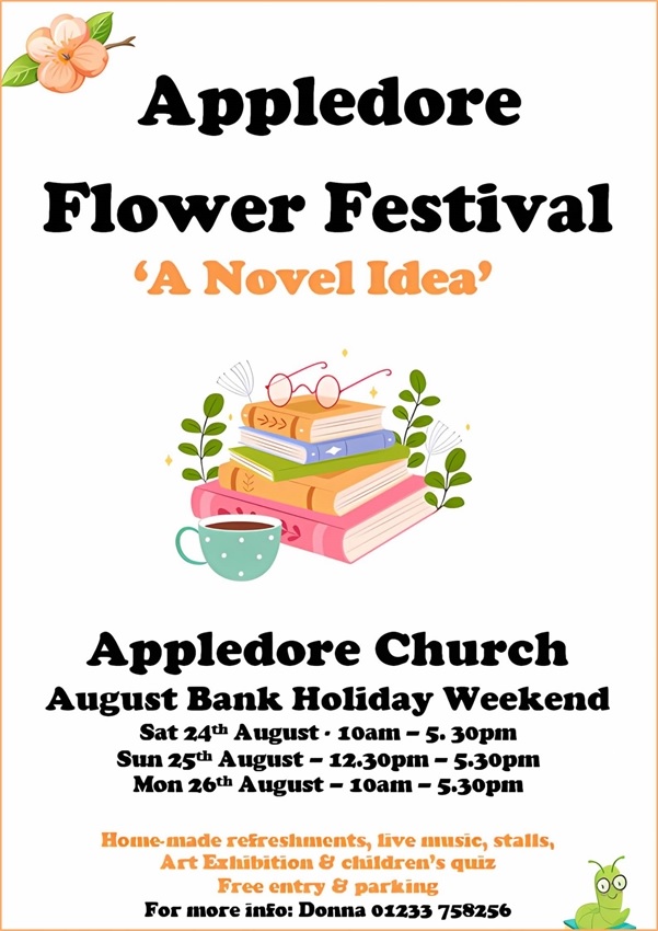 COME TO APPLEDORE FLOWER FESTIVAL THIS WEEKEND ! 