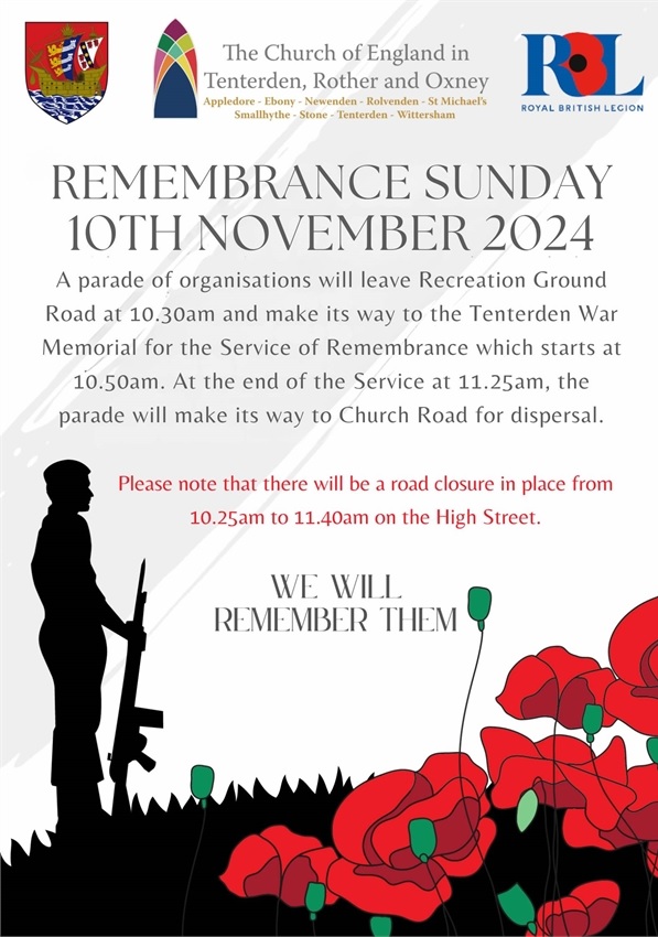 Remembrance SUNDAY 10th NOVEMBER 2024 