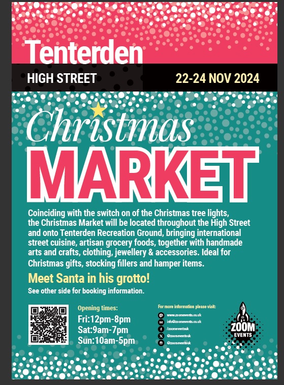Tenterden High Street will be brimming with festive cheer as the annual Christmas Market returns from Friday 22nd to Sunday 24th November 2024