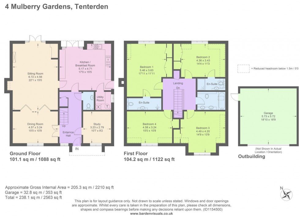 Floorplan for Mulberry Gardens, Tenterden, TN30