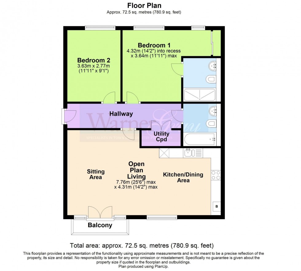 Floorplan for Three Fields Road, Oak House Three Fields Road, TN30